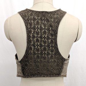 Free People lace and denim vest